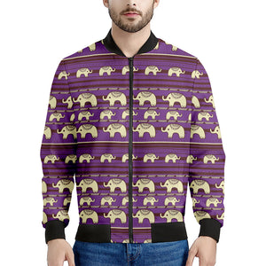 Cute Indian Tribal Elephant Print Men's Bomber Jacket