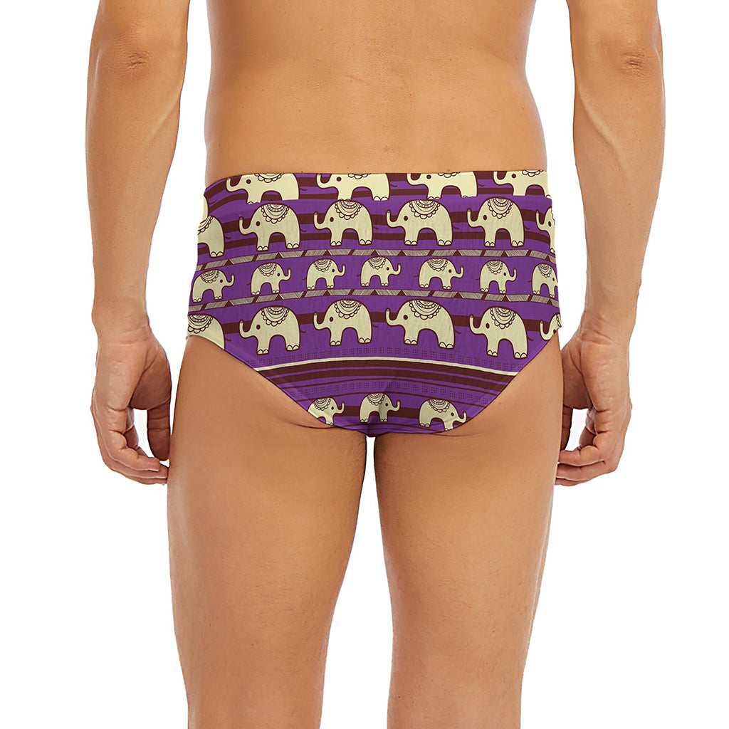 Cute Indian Tribal Elephant Print Men's Briefs