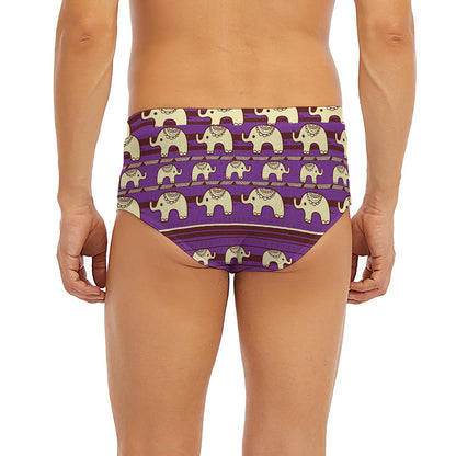 Cute Indian Tribal Elephant Print Men's Briefs
