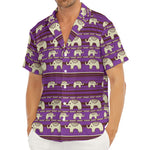 Cute Indian Tribal Elephant Print Men's Deep V-Neck Shirt