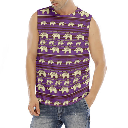 Cute Indian Tribal Elephant Print Men's Fitness Tank Top