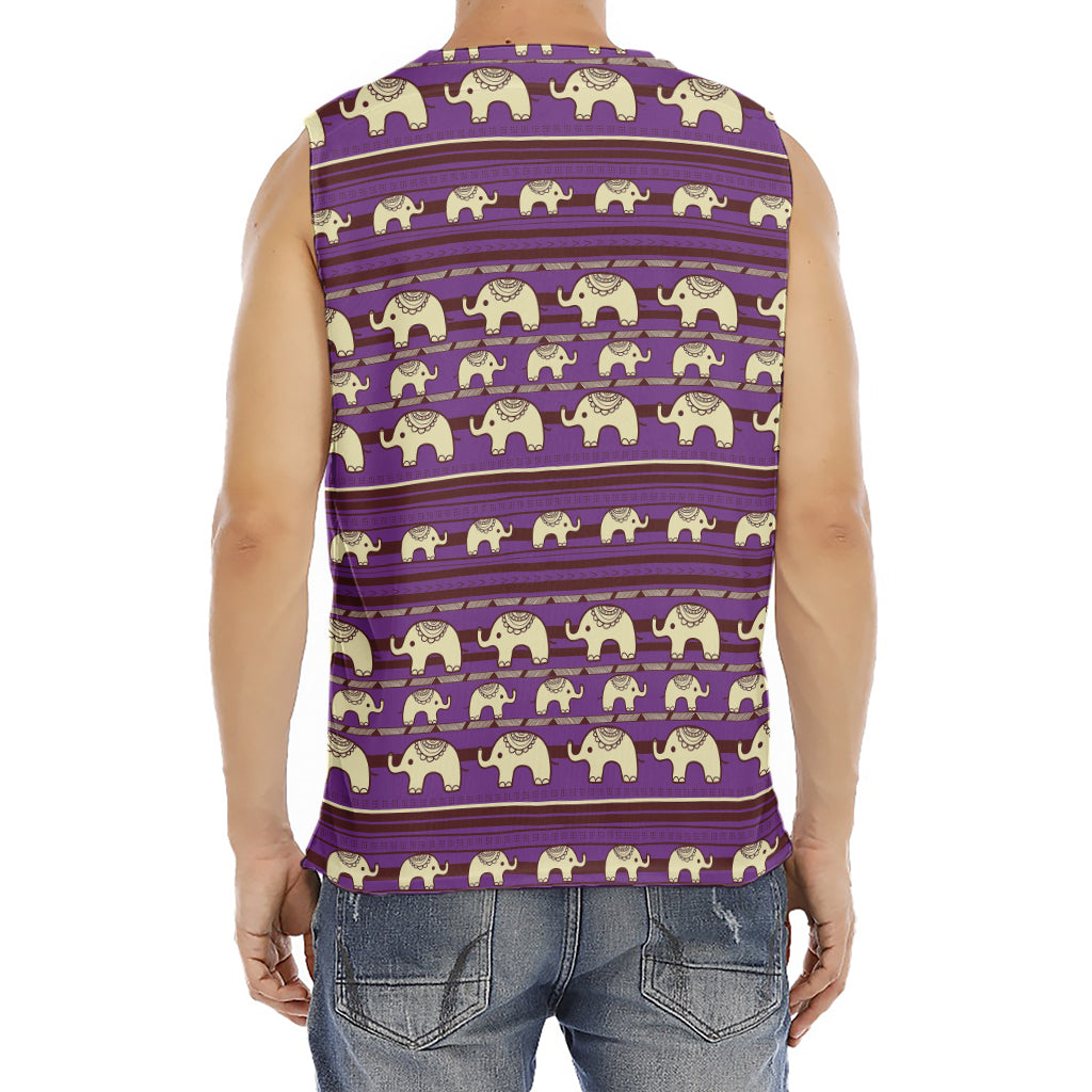 Cute Indian Tribal Elephant Print Men's Fitness Tank Top