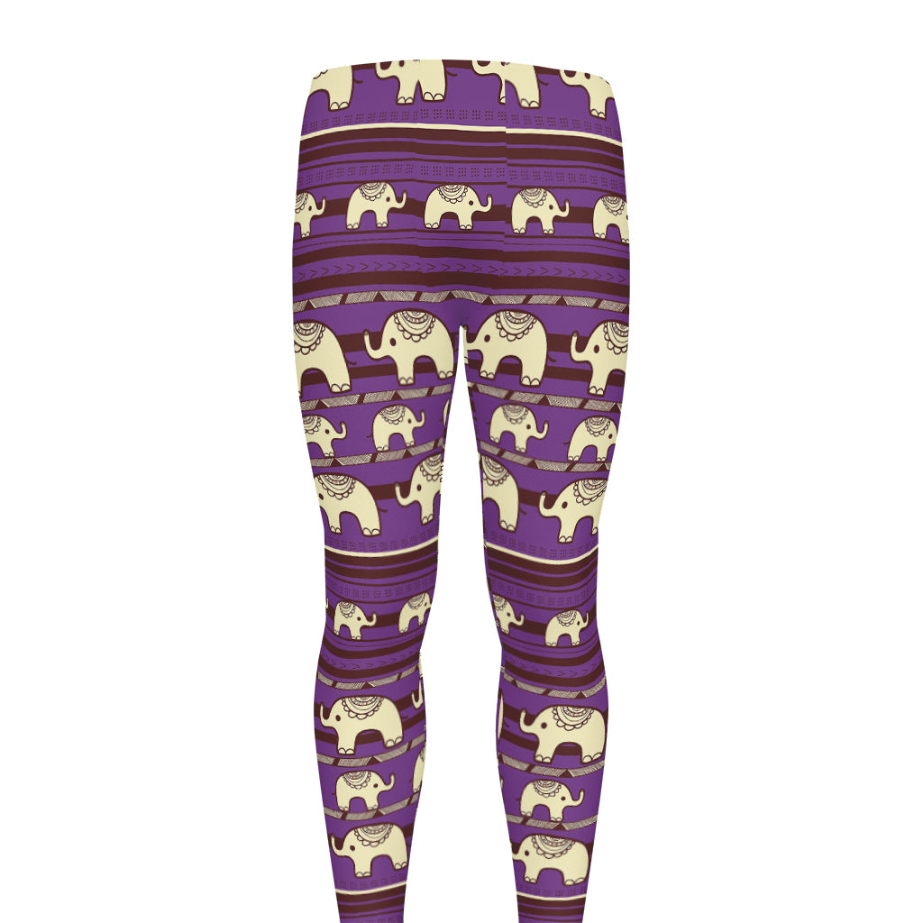 Cute Indian Tribal Elephant Print Men's leggings