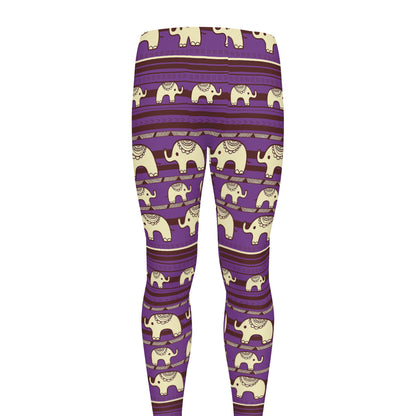 Cute Indian Tribal Elephant Print Men's leggings