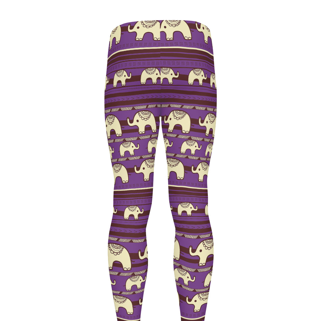 Cute Indian Tribal Elephant Print Men's leggings