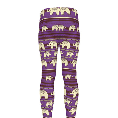 Cute Indian Tribal Elephant Print Men's leggings