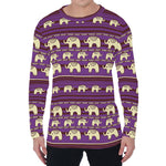Cute Indian Tribal Elephant Print Men's Long Sleeve T-Shirt