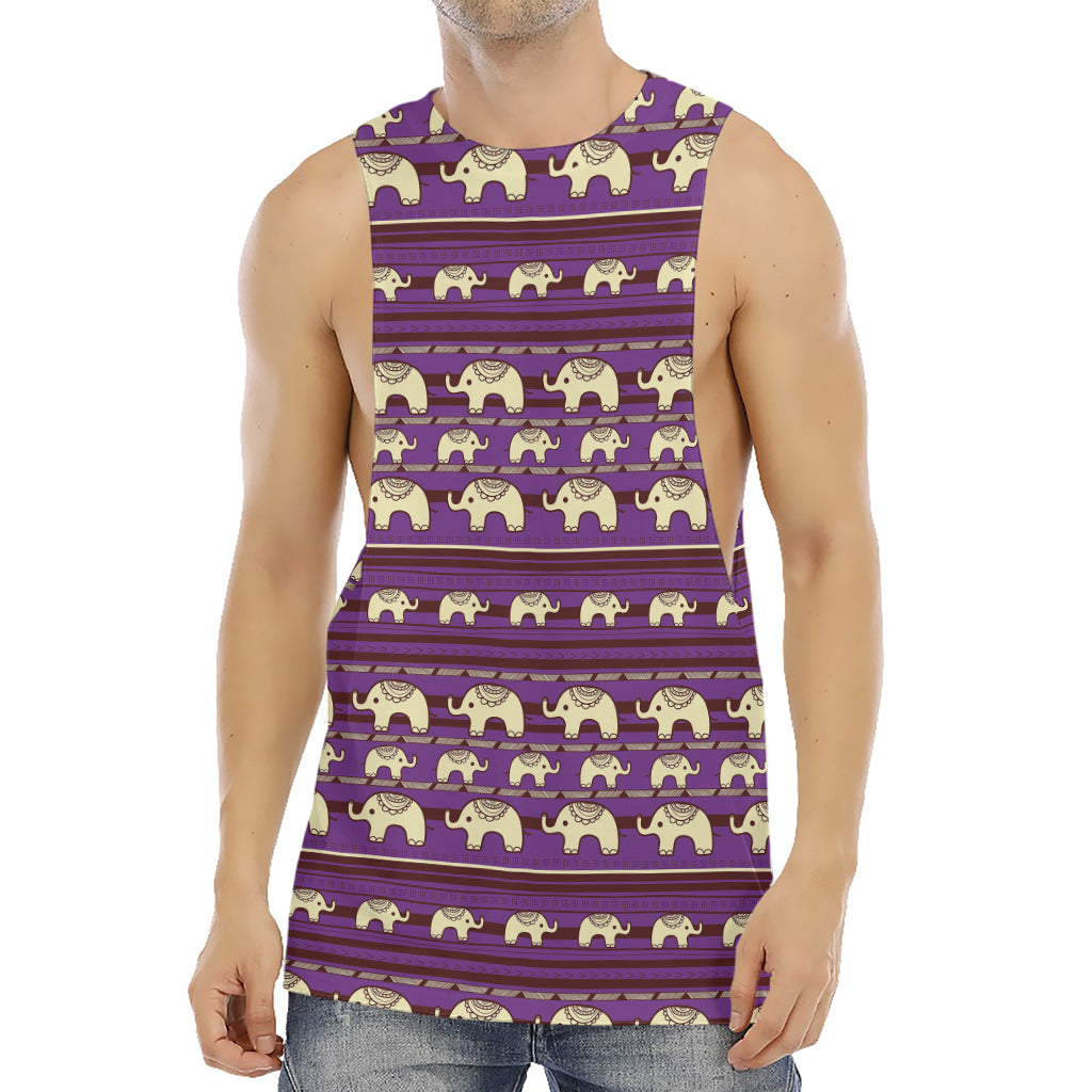 Cute Indian Tribal Elephant Print Men's Muscle Tank Top