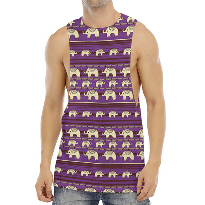 Cute Indian Tribal Elephant Print Men's Muscle Tank Top