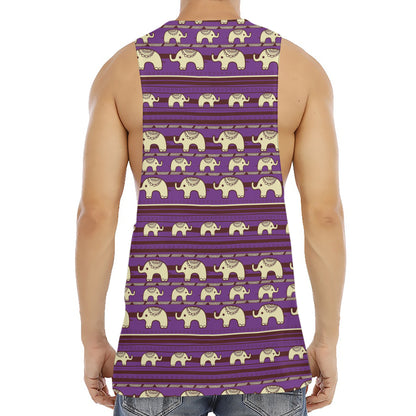 Cute Indian Tribal Elephant Print Men's Muscle Tank Top