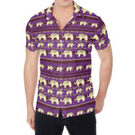 Cute Indian Tribal Elephant Print Men's Shirt
