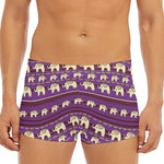 Cute Indian Tribal Elephant Print Men's Short Boxer Briefs