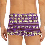 Cute Indian Tribal Elephant Print Men's Short Boxer Briefs