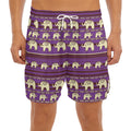 Cute Indian Tribal Elephant Print Men's Split Running Shorts