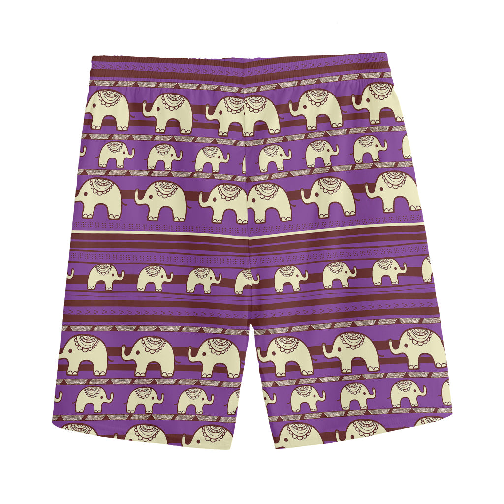 Cute Indian Tribal Elephant Print Men's Sports Shorts