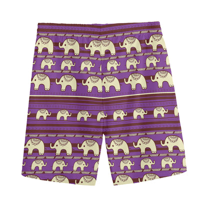 Cute Indian Tribal Elephant Print Men's Sports Shorts