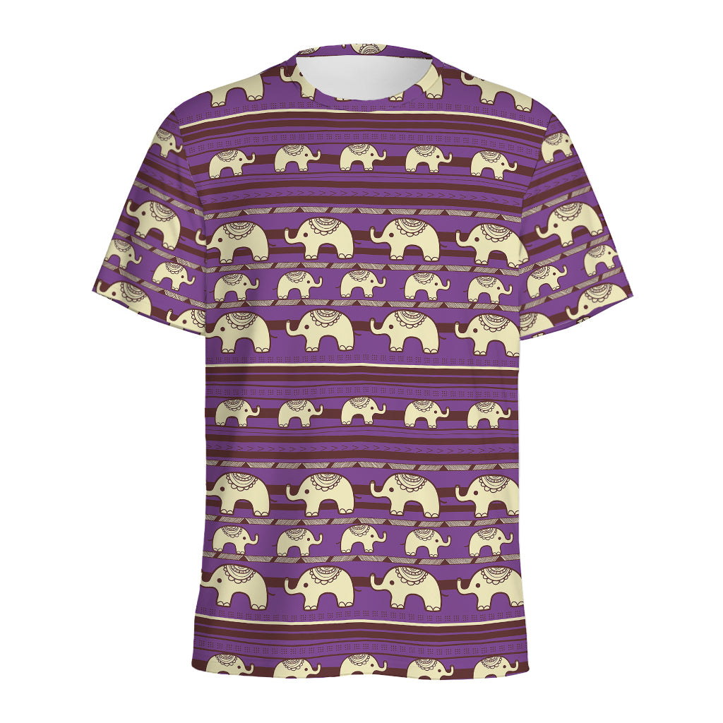 Cute Indian Tribal Elephant Print Men's Sports T-Shirt