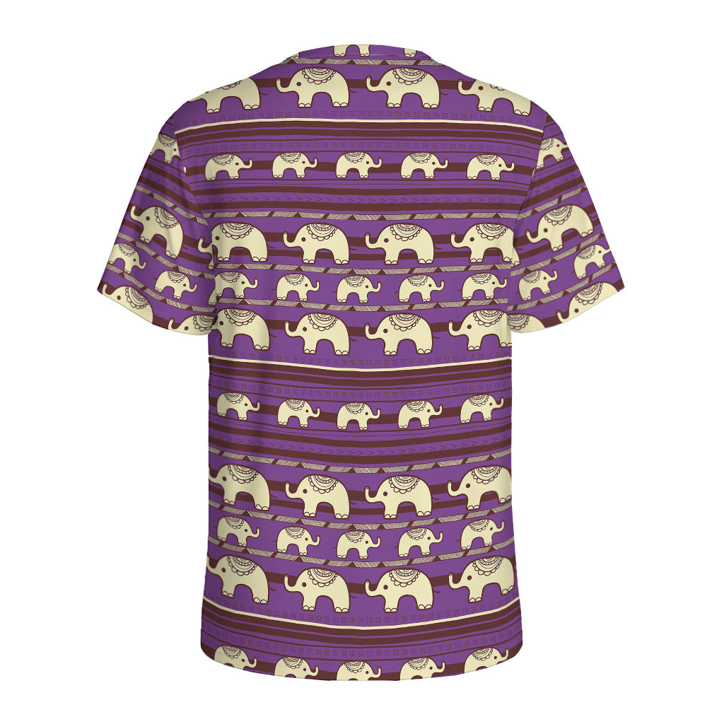 Cute Indian Tribal Elephant Print Men's Sports T-Shirt