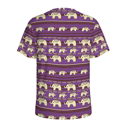 Cute Indian Tribal Elephant Print Men's Sports T-Shirt