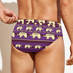 Cute Indian Tribal Elephant Print Men's Swim Briefs