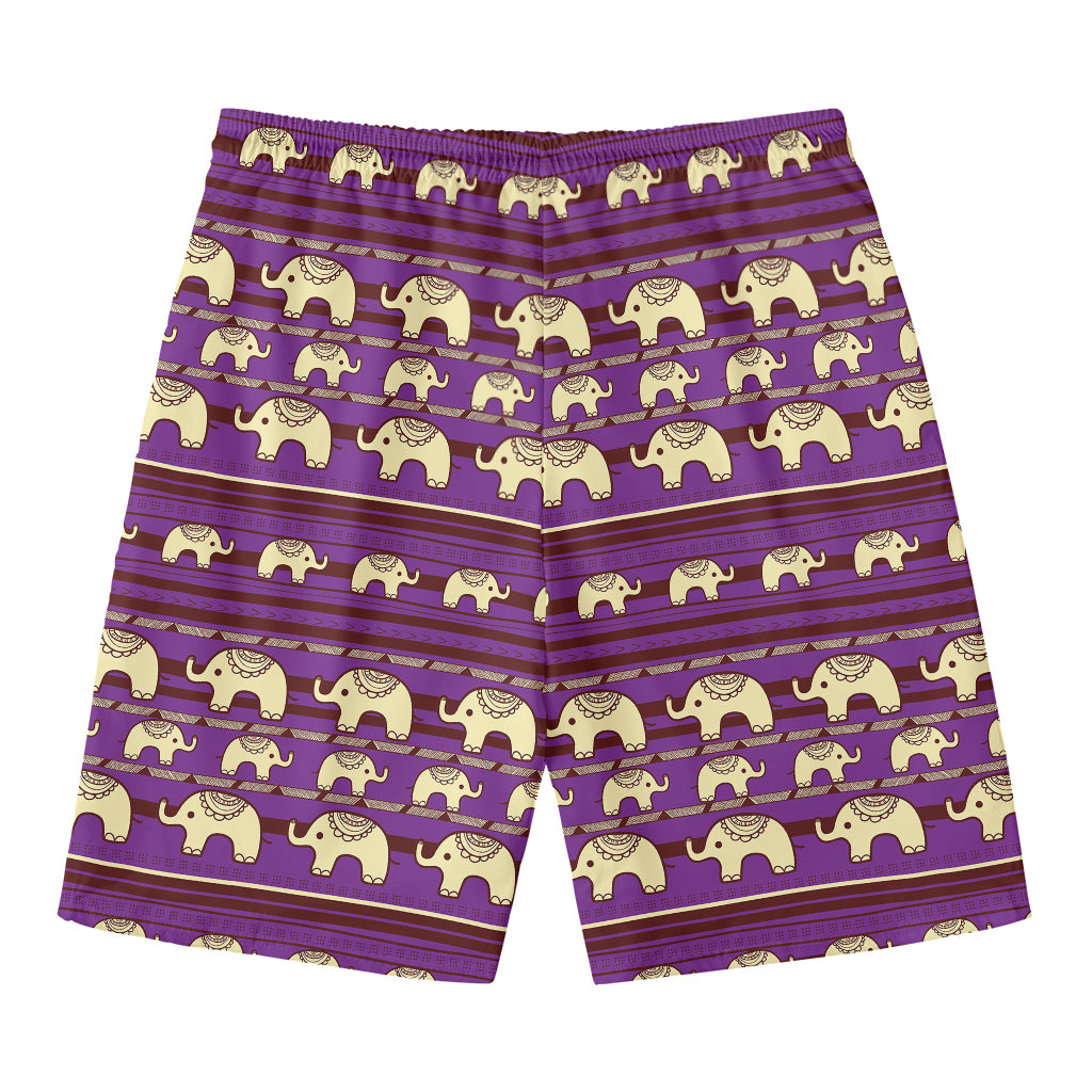 Cute Indian Tribal Elephant Print Men's Swim Trunks
