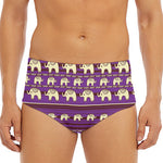 Cute Indian Tribal Elephant Print Men's Triangle Swim Briefs