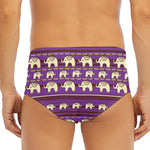 Cute Indian Tribal Elephant Print Men's Triangle Swim Briefs