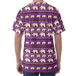 Cute Indian Tribal Elephant Print Men's Velvet T-Shirt