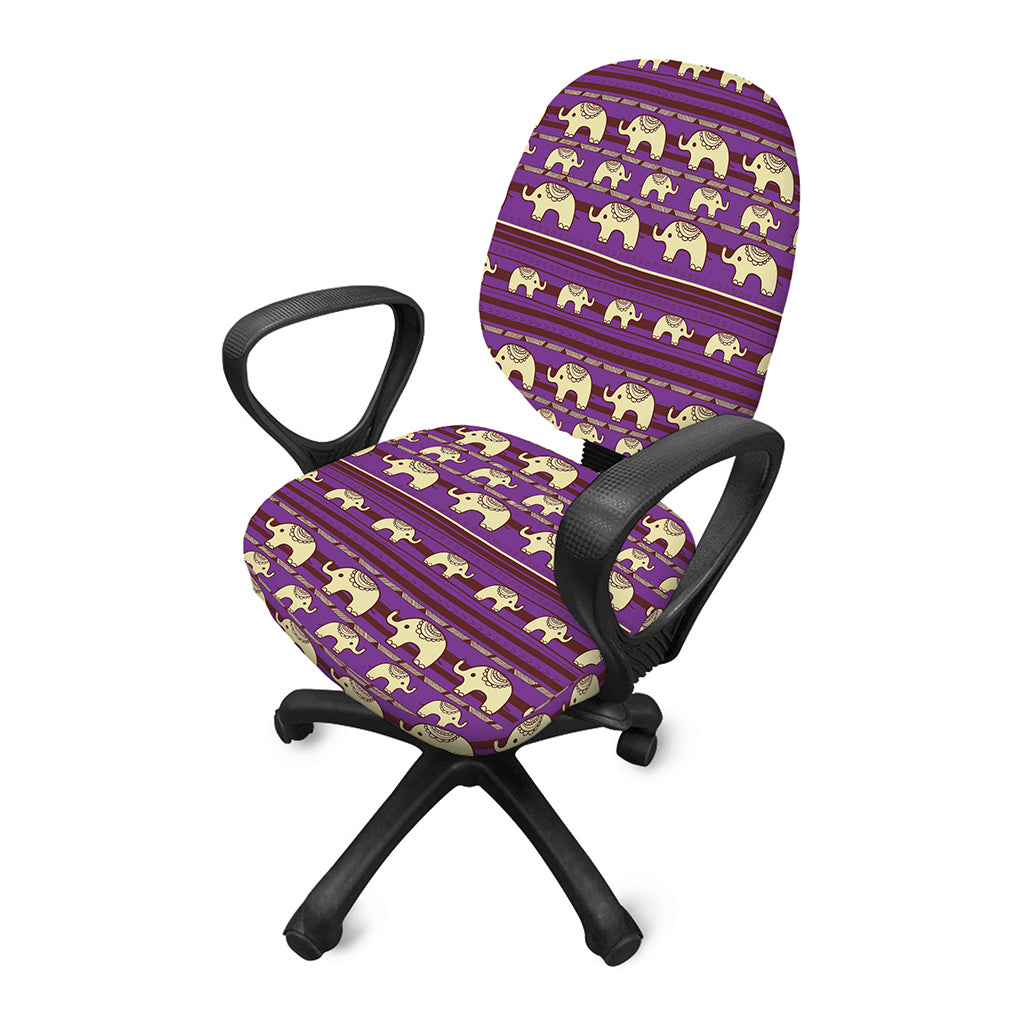Cute Indian Tribal Elephant Print Office Chair Cover