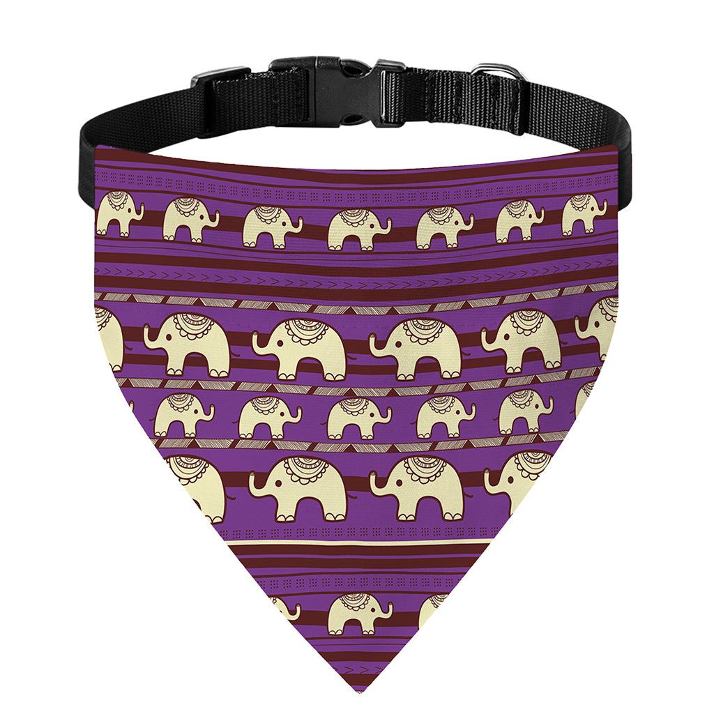 Cute Indian Tribal Elephant Print Over The Collar Dog Bandana