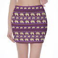 Cute Indian Tribal Elephant Print Pencil Mini Skirt