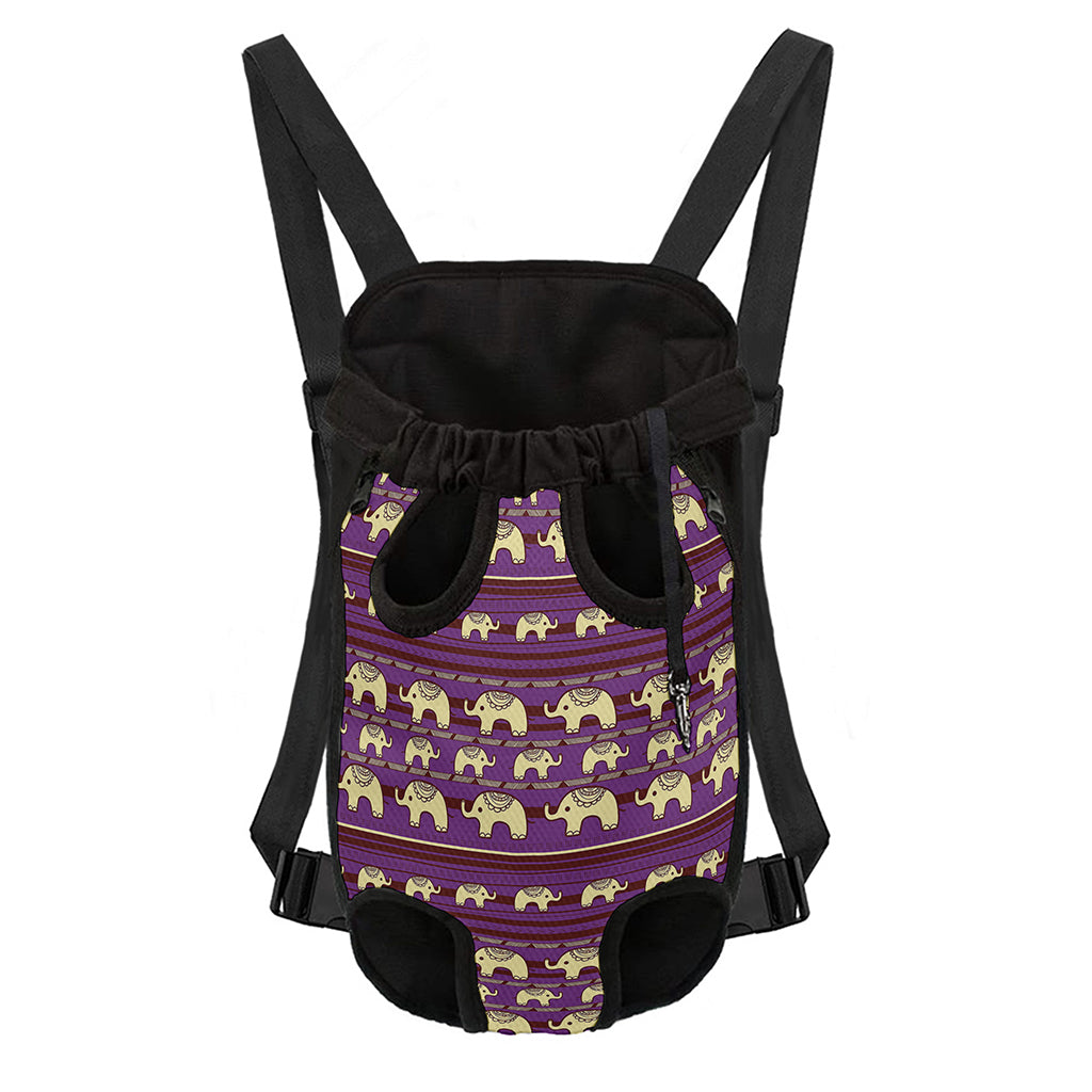 Cute Indian Tribal Elephant Print Pet Carrier Backpack