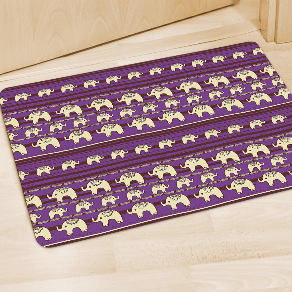 Cute Indian Tribal Elephant Print Polyester Doormat