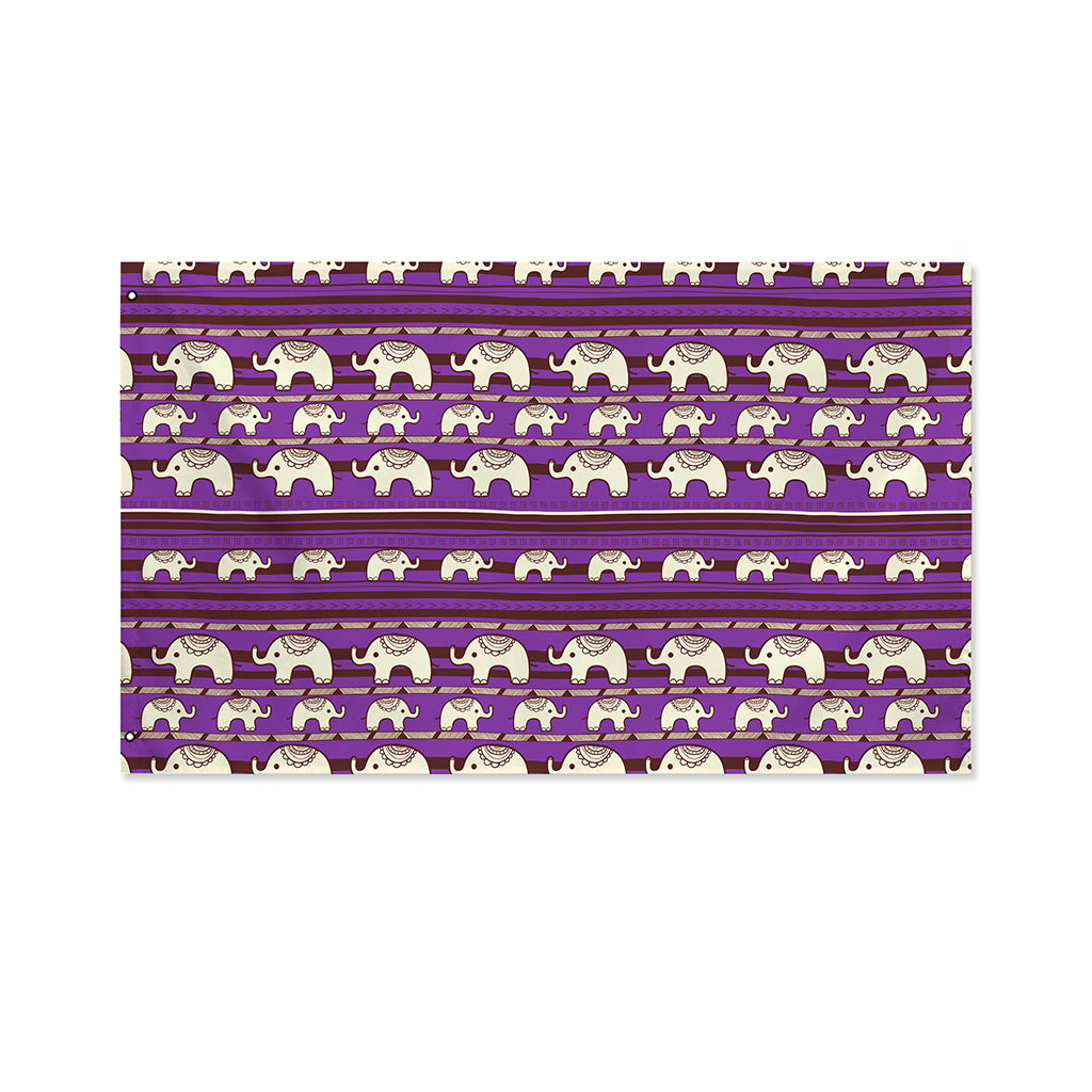 Cute Indian Tribal Elephant Print Polyester Flag