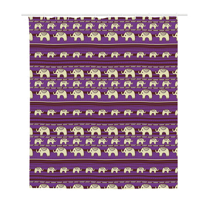 Cute Indian Tribal Elephant Print Polyester Shower Curtain