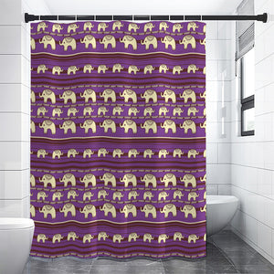 Cute Indian Tribal Elephant Print Premium Shower Curtain