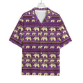 Cute Indian Tribal Elephant Print Rayon Hawaiian Shirt