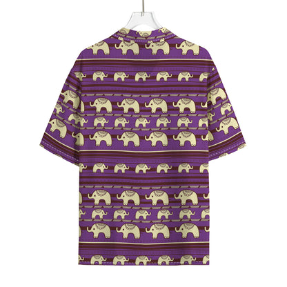 Cute Indian Tribal Elephant Print Rayon Hawaiian Shirt