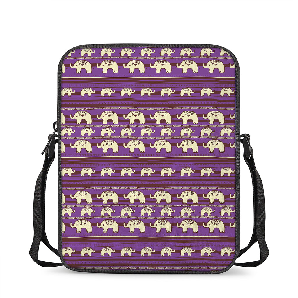 Cute Indian Tribal Elephant Print Rectangular Crossbody Bag