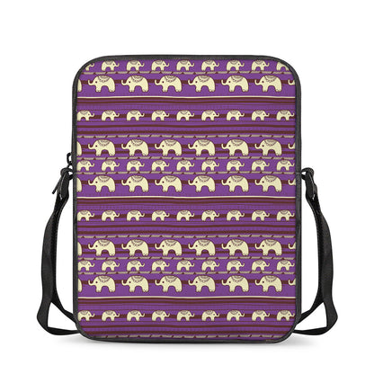 Cute Indian Tribal Elephant Print Rectangular Crossbody Bag