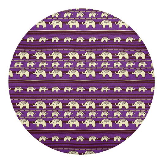 Cute Indian Tribal Elephant Print Round Blanket
