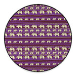 Cute Indian Tribal Elephant Print Round Floor Mat