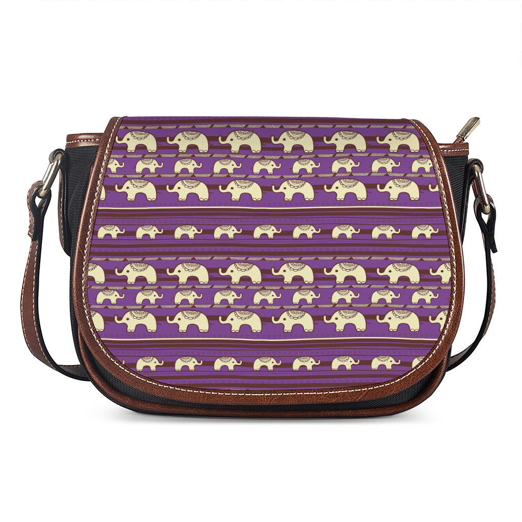 Cute Indian Tribal Elephant Print Saddle Bag