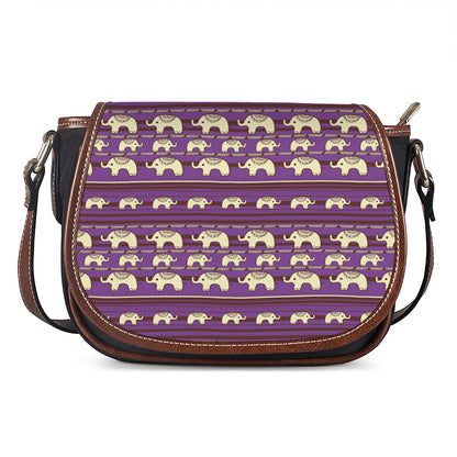 Cute Indian Tribal Elephant Print Saddle Bag