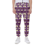 Cute Indian Tribal Elephant Print Scuba Joggers