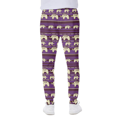 Cute Indian Tribal Elephant Print Scuba Joggers