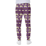 Cute Indian Tribal Elephant Print Scuba Joggers