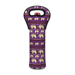 Cute Indian Tribal Elephant Print Single Neoprene Wine Tote