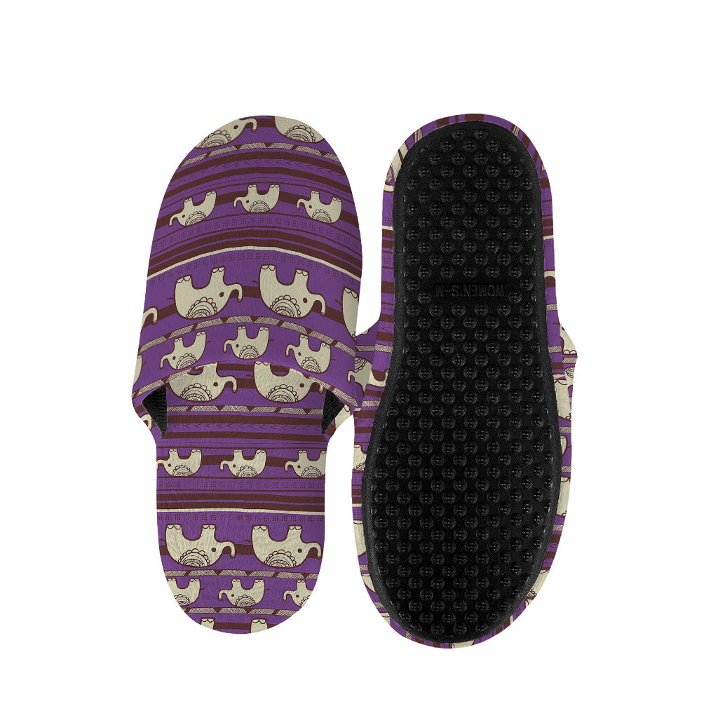 Cute Indian Tribal Elephant Print Slippers