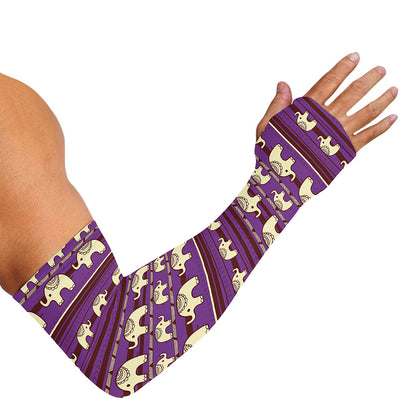 Cute Indian Tribal Elephant Print Sun Protection Arm Sleeves